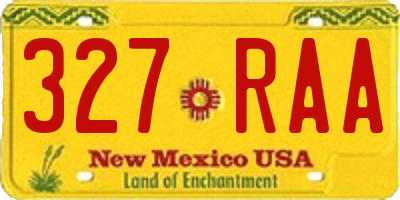 NM license plate 327RAA