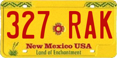 NM license plate 327RAK