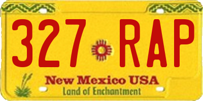 NM license plate 327RAP