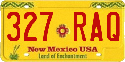 NM license plate 327RAQ