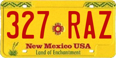 NM license plate 327RAZ
