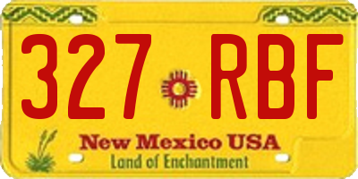 NM license plate 327RBF