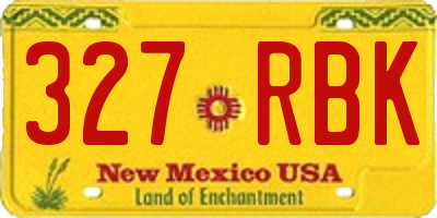 NM license plate 327RBK