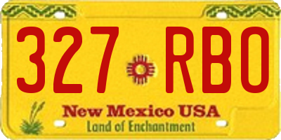 NM license plate 327RBO
