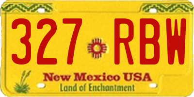 NM license plate 327RBW