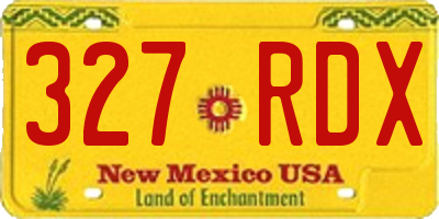 NM license plate 327RDX