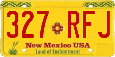 NM license plate 327RFJ