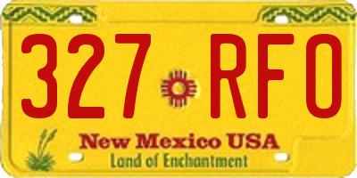 NM license plate 327RFO