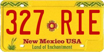 NM license plate 327RIE
