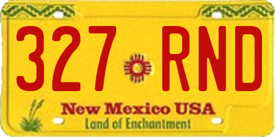 NM license plate 327RND