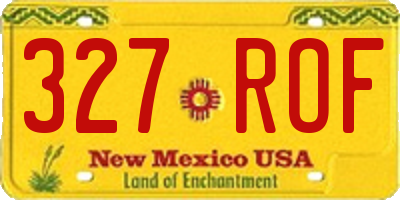 NM license plate 327ROF