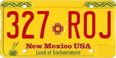 NM license plate 327ROJ