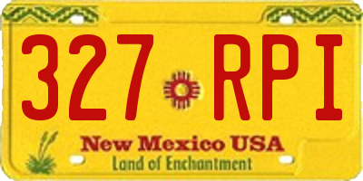 NM license plate 327RPI