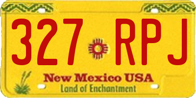 NM license plate 327RPJ