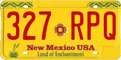 NM license plate 327RPQ