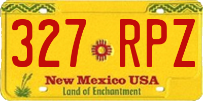 NM license plate 327RPZ