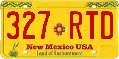 NM license plate 327RTD