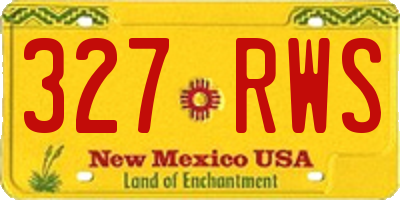NM license plate 327RWS