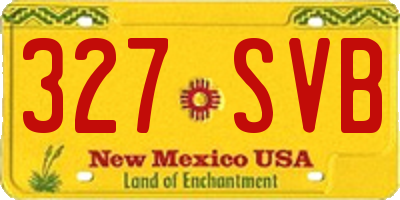 NM license plate 327SVB