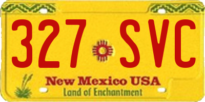 NM license plate 327SVC