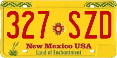 NM license plate 327SZD