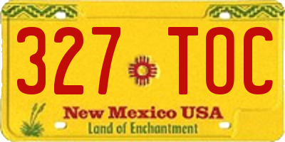 NM license plate 327TOC