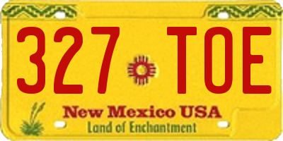NM license plate 327TOE