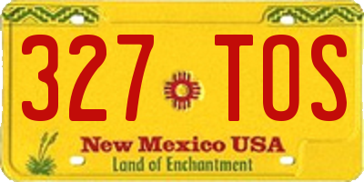 NM license plate 327TOS