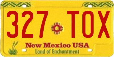 NM license plate 327TOX