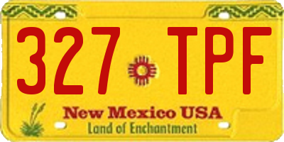 NM license plate 327TPF