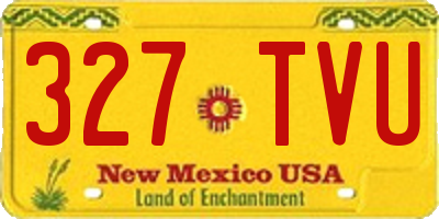 NM license plate 327TVU