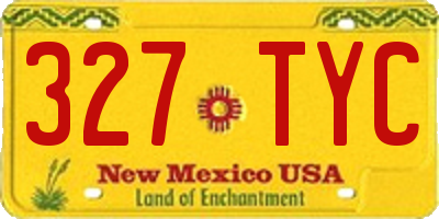 NM license plate 327TYC