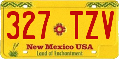 NM license plate 327TZV