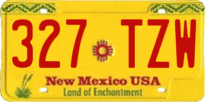 NM license plate 327TZW