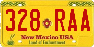 NM license plate 328RAA
