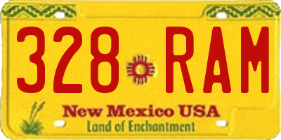 NM license plate 328RAM