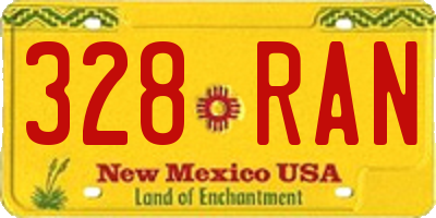 NM license plate 328RAN