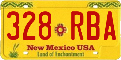 NM license plate 328RBA