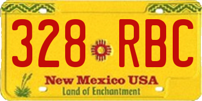 NM license plate 328RBC