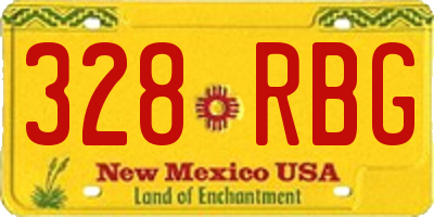 NM license plate 328RBG