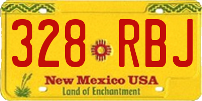 NM license plate 328RBJ
