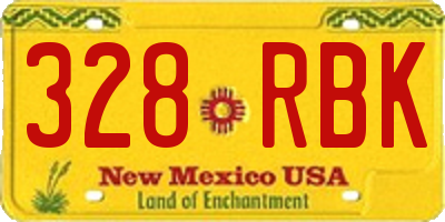 NM license plate 328RBK