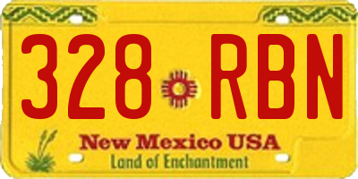NM license plate 328RBN