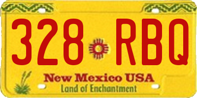 NM license plate 328RBQ