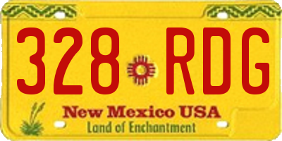 NM license plate 328RDG