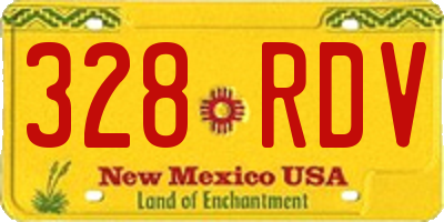 NM license plate 328RDV
