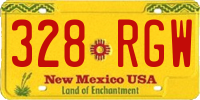 NM license plate 328RGW