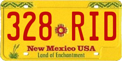 NM license plate 328RID