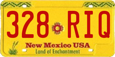 NM license plate 328RIQ