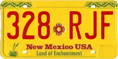 NM license plate 328RJF
